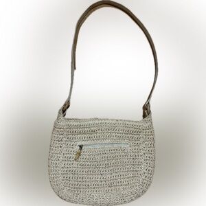 Source Unknown Beige Crochet Crossbody Bag